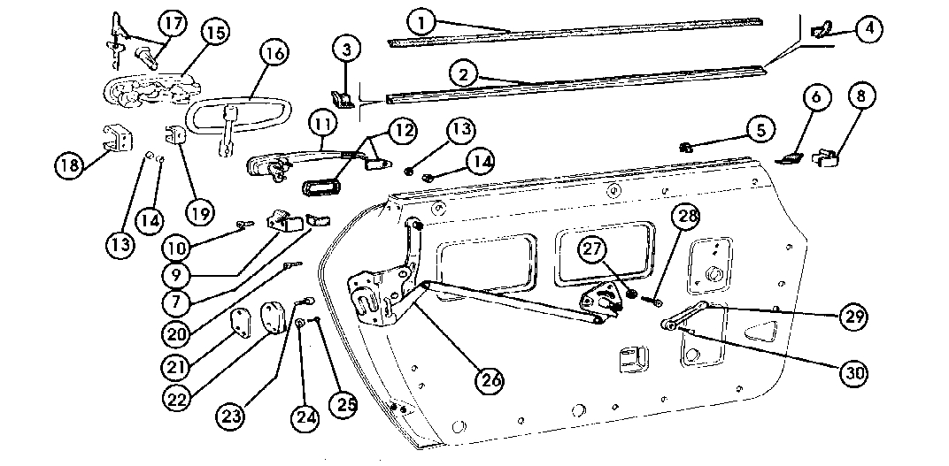 fiat door handle parts