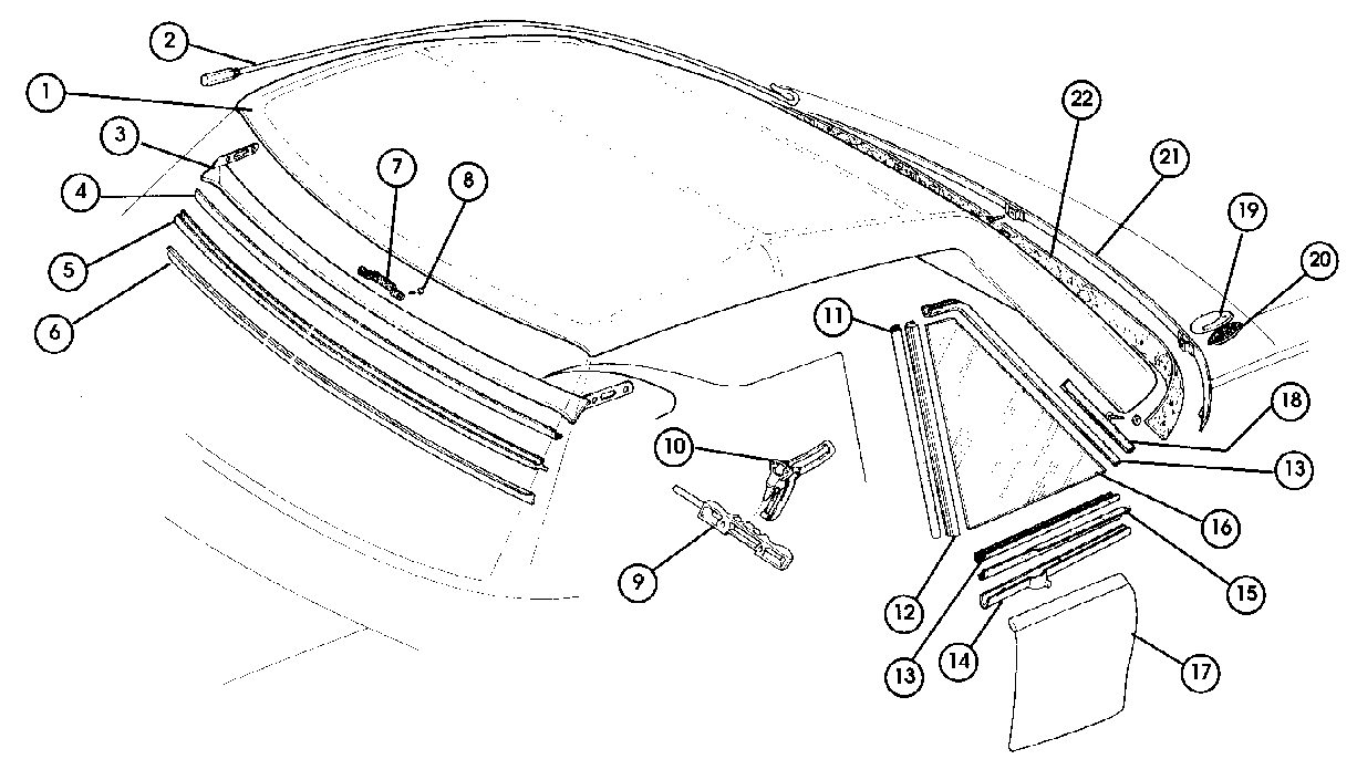 fiat 500 convertible roof parts