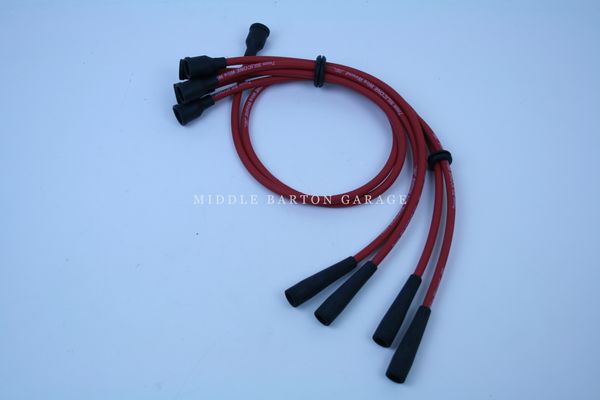 SPARK PLUG LEAD SET 124 SPORT (cam mounted dist.) RED / SHIELDED