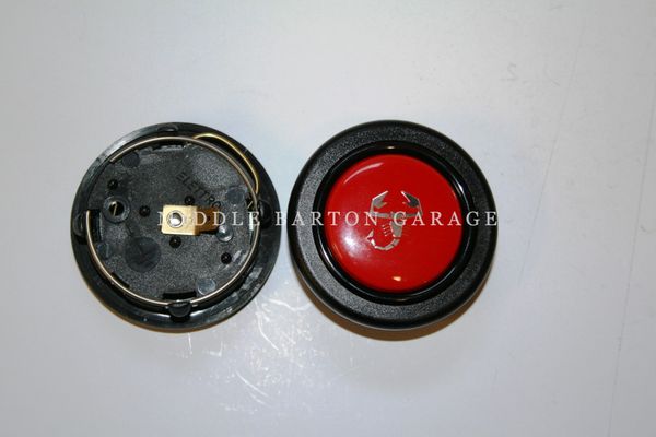 ABARTH HORN PUSH, RED WITH SILVER SCORPION, MOMO STYLE