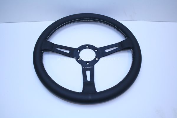 STEERING WHEEL ALL BLACK ABARTH LOGO  DIAMETER 350MM