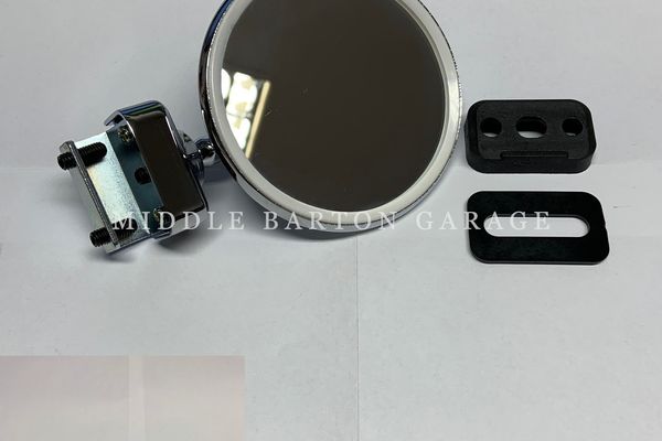 ROUND CHROME CLAMP-ON DOOR MIRROR