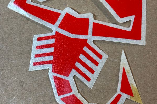 SCORPION DECAL RED 120MM